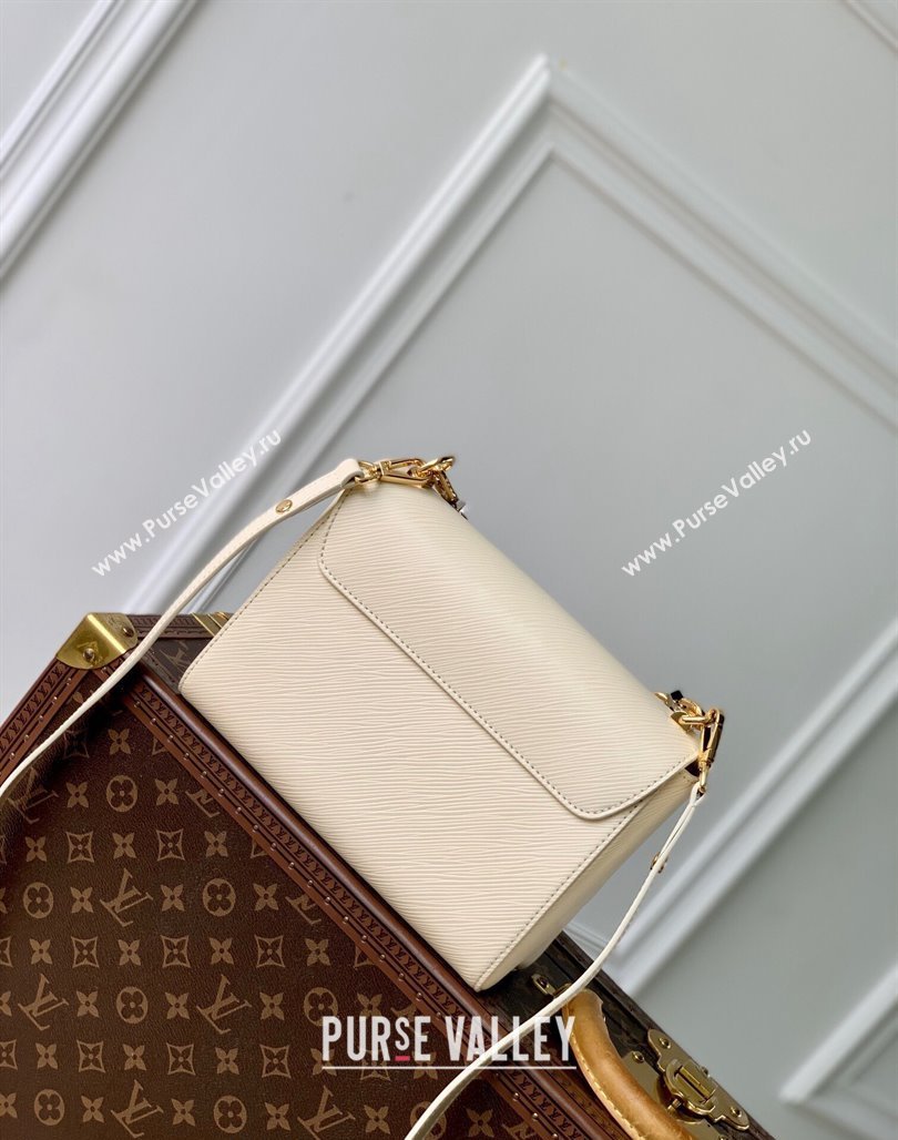 Louis Vuitton Twist MM Bag in Epi Leather with Monogram Flower M24043 Quartz White 2024 (KI-240716068)