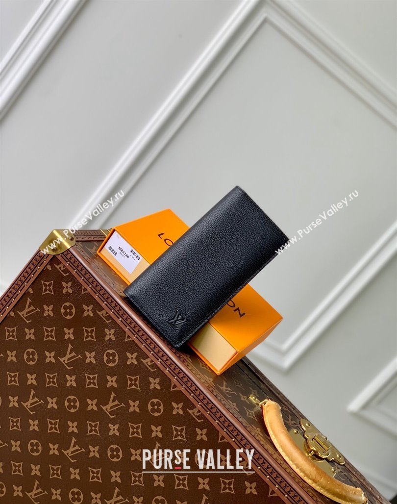 Louis Vuitton Brazza Wallet in Black Grained Leather M83126 2024 (KI-240717015)