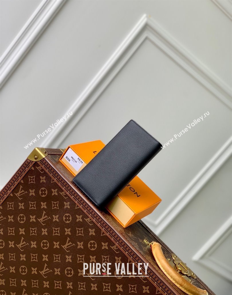 Louis Vuitton Brazza Wallet in Black Grained Leather M83126 2024 (KI-240717015)