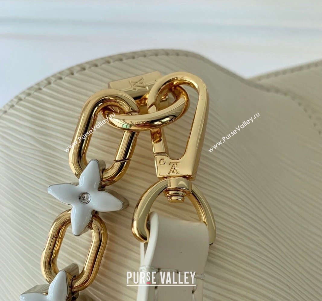 Louis Vuitton Twist MM Bag in Epi Leather with Monogram Flower M24043 Quartz White 2024 (KI-240716068)