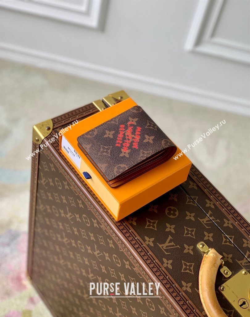 Louis Vuitton Multiple Wallet in Monogram Dust Canvas with Red Signature M11716 2024 (KI-240717017)