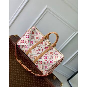 Louis Vuitton Keepall Bandouliere 45 Bag in Monogram Tiles Canvas Coral Pink M11251 2024 (KI-240716098)