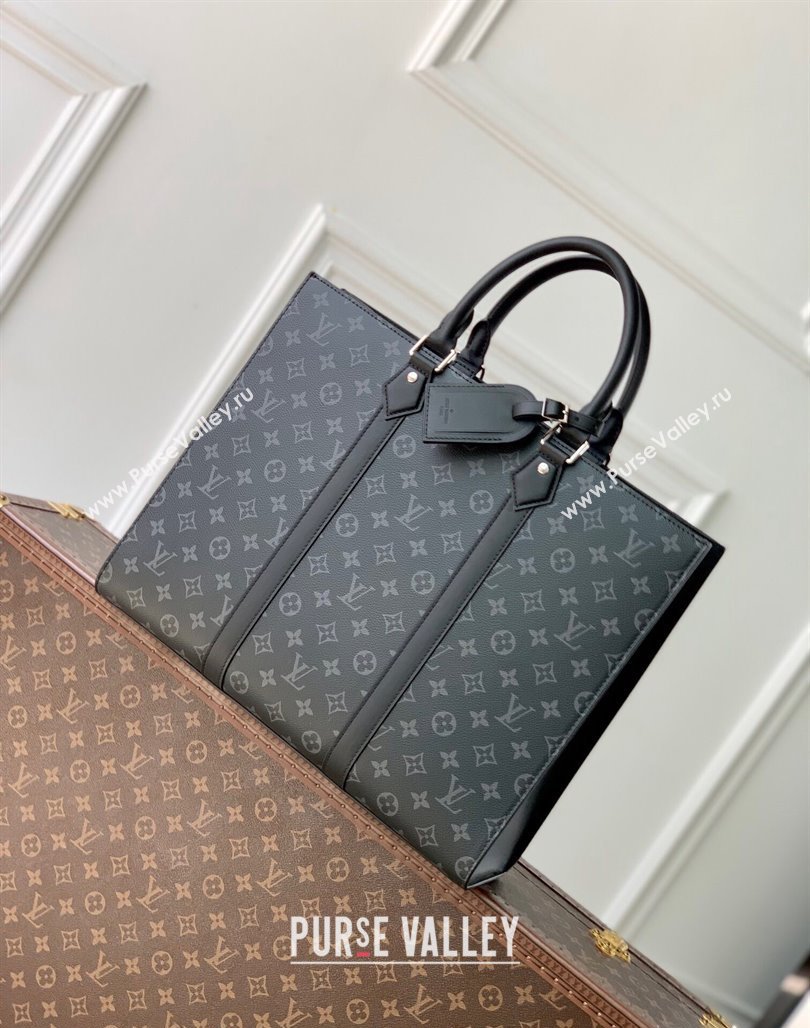 Louis Vuitton Sac Plat 24H Handbag in Black Monogram Eclipse Canvas M47059 2024 (KI-240716070)