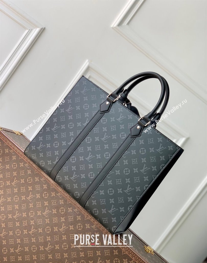 Louis Vuitton Sac Plat 24H Handbag in Black Monogram Eclipse Canvas M47059 2024 (KI-240716070)