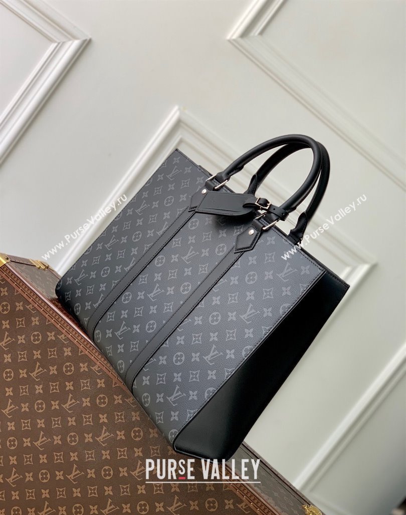 Louis Vuitton Sac Plat 24H Handbag in Black Monogram Eclipse Canvas M47059 2024 (KI-240716070)