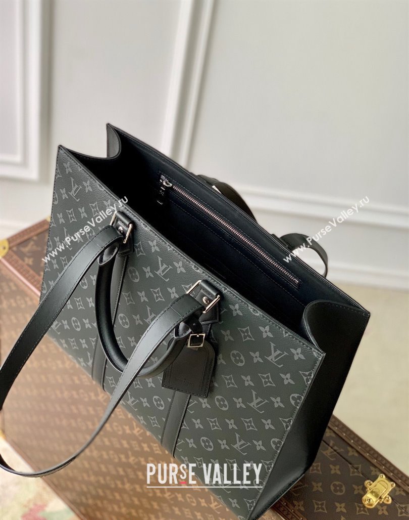 Louis Vuitton Sac Plat 24H Handbag in Black Monogram Eclipse Canvas M47059 2024 (KI-240716070)