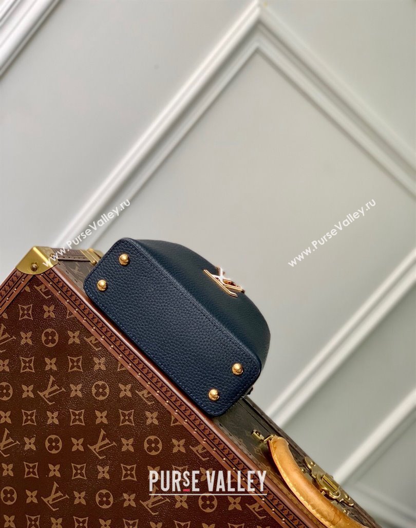 Louis Vuitton Capucines Mini Bag in Taurillon Leather M24683 Navy Blue 2024 (KI-240716072)