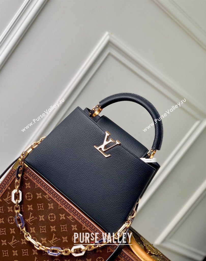 Louis Vuitton Capucines BB Bag in Taurillon Leather M25211 Navy Blue 2024 (KI-240716074)