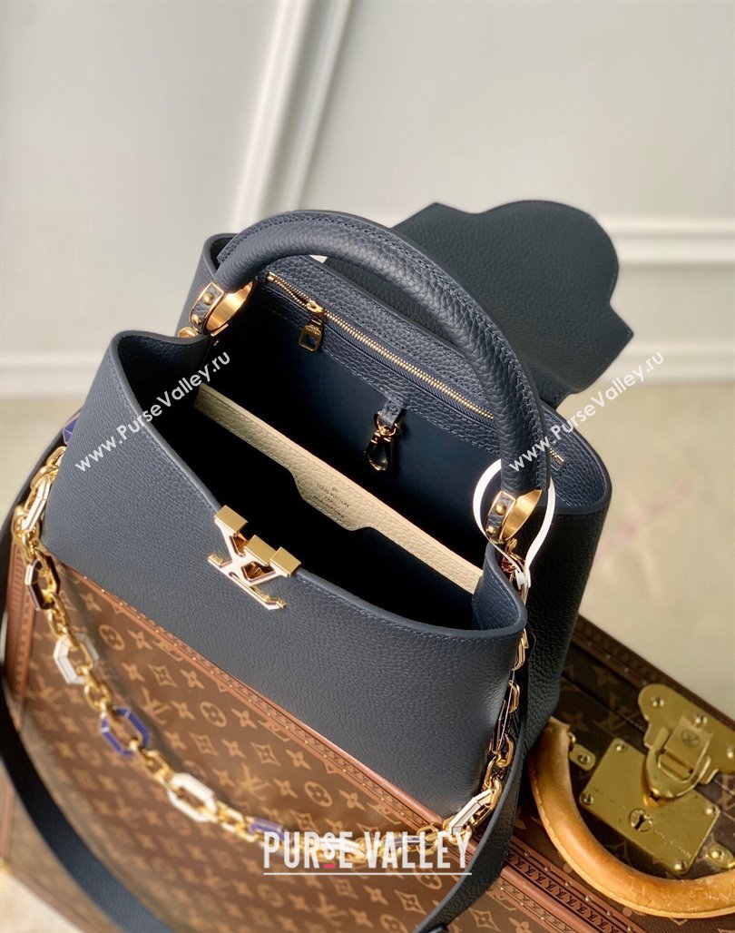 Louis Vuitton Capucines BB Bag in Taurillon Leather M25211 Navy Blue 2024 (KI-240716074)