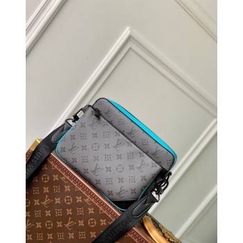 Louis Vuitton Trio Messenger bag in Monogram Eclipse Reverse Canvas M11648 Turquoise Blue/Grey 2024 (KI-240716078)