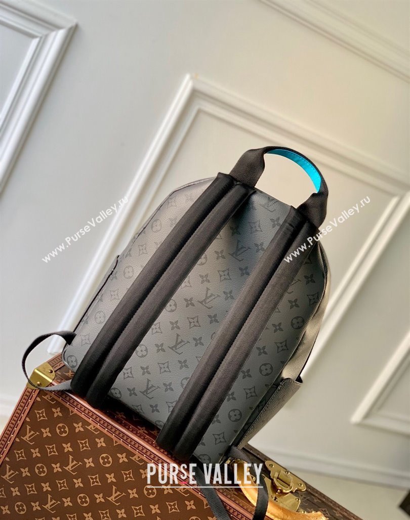 Louis Vuitton Discovery Backpack PM bag in Monogram Eclipse Reverse Canvas M11641 Turquoise Blue/Grey 2024 (KI-240716079)