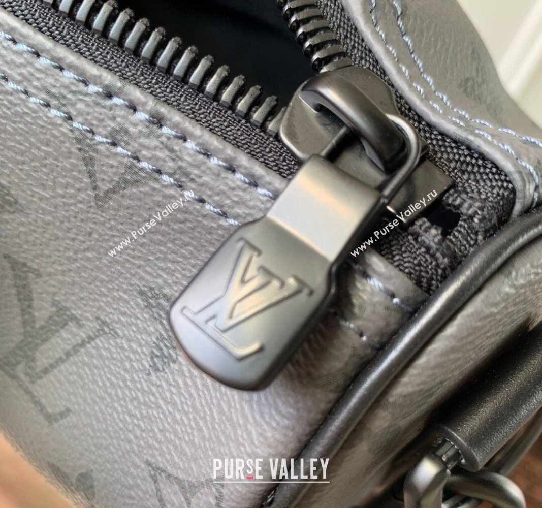 Louis Vuitton Keepall Bandouliere 25 Bag in Monogram Eclipse Reverse Canvas M11645 Turquoise Blue/Grey 2024 (KI-240716080)