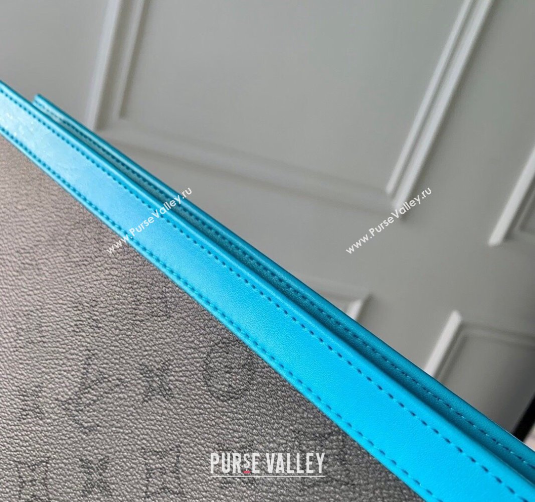 Louis Vuitton Pochette Voyage MM Pouch in Monogram Eclipse Reverse Canvas M11466 Turquoise Blue/Grey 2024 (KI-240716077)