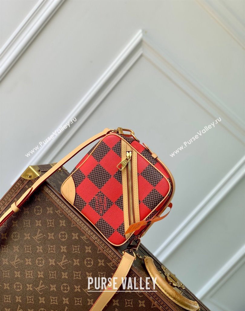 Louis Vuitton Mens Chess Messenger Crossbody bag in Damier Pop Canvas N40561 Red 2024 (KI-240716083)