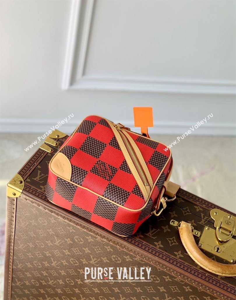 Louis Vuitton Mens Chess Messenger Crossbody bag in Damier Pop Canvas N40561 Red 2024 (KI-240716083)