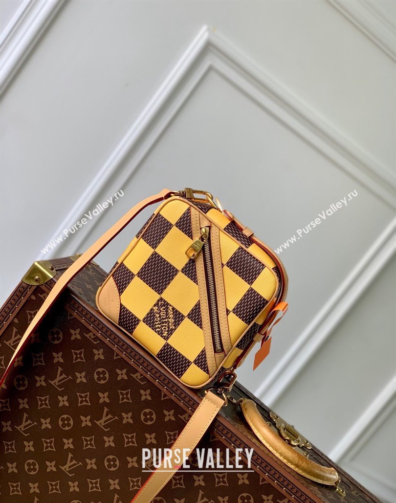 Louis Vuitton Mens Chess Messenger Crossbody bag in Damier Pop Canvas N40562 Yellow 2024 (KI-240716086)