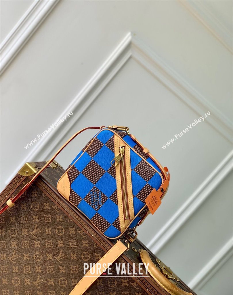 Louis Vuitton Mens Chess Messenger Crossbody bag in Damier Pop Canvas N40547 Blue 2024 (KI-240716087)