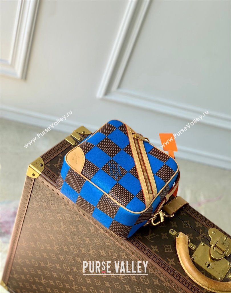 Louis Vuitton Mens Chess Messenger Crossbody bag in Damier Pop Canvas N40547 Blue 2024 (KI-240716087)