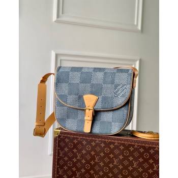 Louis Vuitton Mens Montsouris Messenger MM bag in Blue Damier Denim 3D Canvas N40743 2024 (KI-240716095)