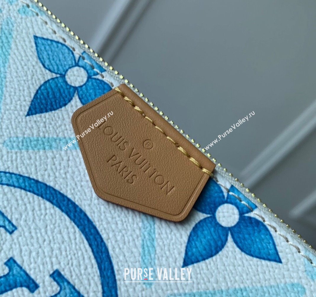 Louis Vuitton Multi Pochette Accessoires Shoulder Bag in Monogram Tiles Canvas M25374 Lagoon Blue 2024 (KI-240716096)