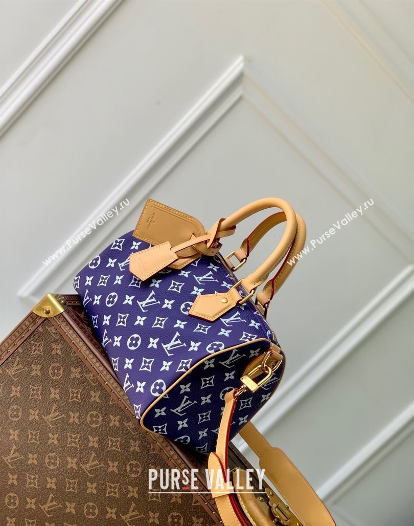 Louis Vuitton Speedy P9 Bandouliere 25 Bag in Soft Calfskin M11562 Dark Purple 2024 Runway (KI-240716101)