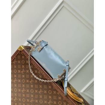 Louis Vuitton Slim Trunk Hobo bag in Calf Leather M25445 Light Blue 2024 (KI-240717002)