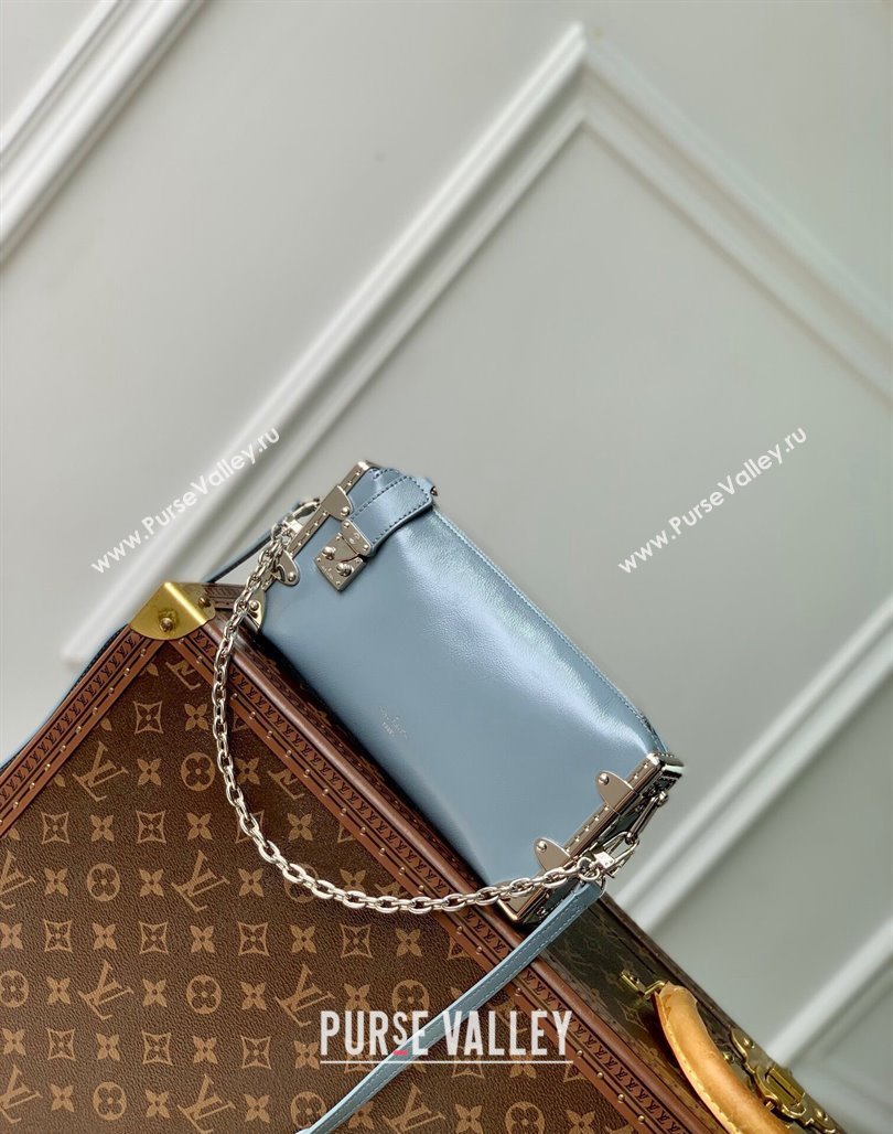 Louis Vuitton Slim Trunk Hobo bag in Calf Leather M25445 Light Blue 2024 (KI-240717002)