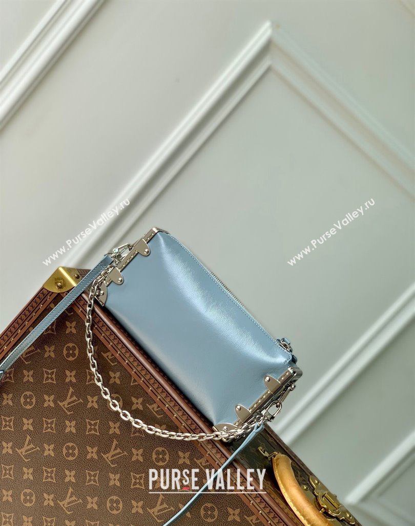 Louis Vuitton Slim Trunk Hobo bag in Calf Leather M25445 Light Blue 2024 (KI-240717002)