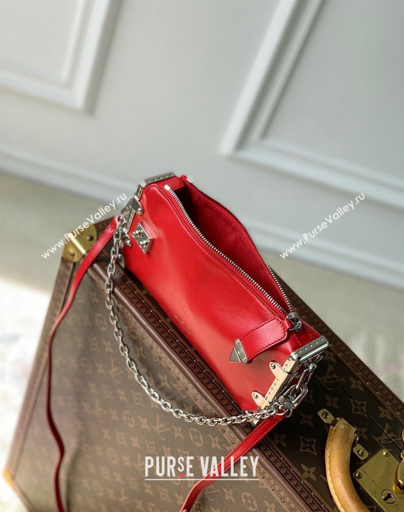 Louis Vuitton Slim Trunk Hobo bag in Calf Leather M25445 Red 2024 (KI-240717003)