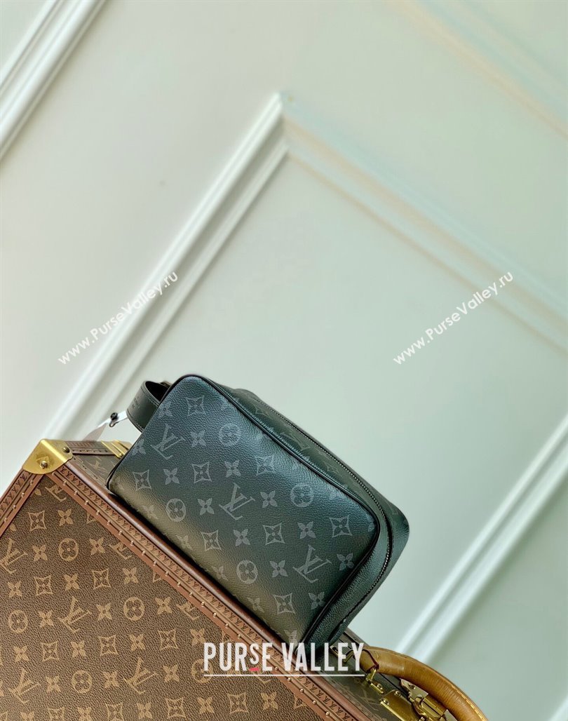 Louis Vuitton Locker Dopp Kit Bag in Black Monogram Eclipse Canvas 2024 M83113 (KI-240716062)