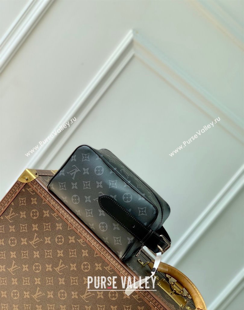 Louis Vuitton Locker Dopp Kit Bag in Black Monogram Eclipse Canvas 2024 M83113 (KI-240716062)