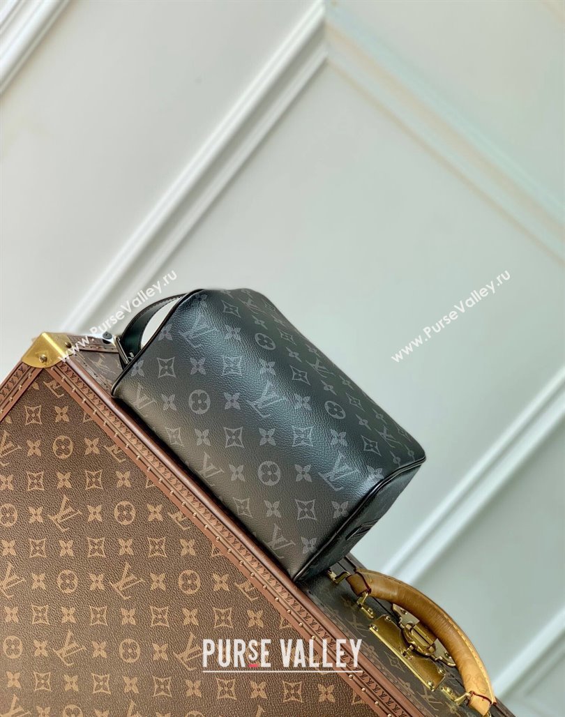 Louis Vuitton Locker Dopp Kit Bag in Black Monogram Eclipse Canvas 2024 M83113 (KI-240716062)