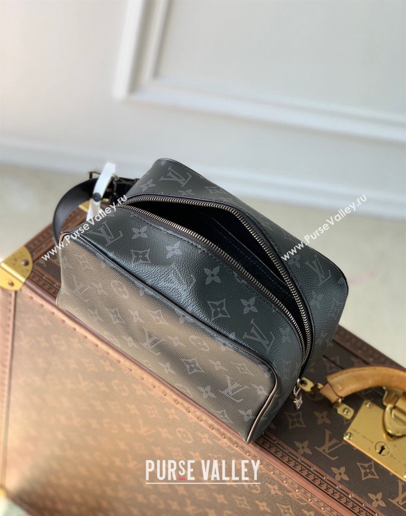 Louis Vuitton Locker Dopp Kit Bag in Black Monogram Eclipse Canvas 2024 M83113 (KI-240716062)