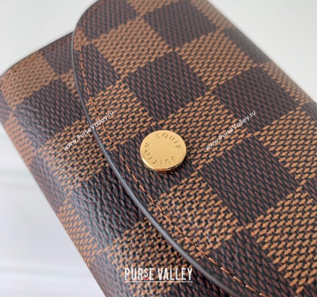 Louis Vuitton Rosalie Coin Purse Wallet in Damier Ebene Canvas N64423 2024 (KI-240717028)