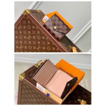 Louis Vuitton Victorine Wallet in Damier Ebene Canvas/Light Pink N61700 2024 (KI-240717035)