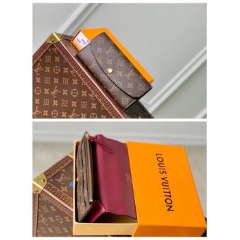 Louis Vuitton Emilie Wallet in Monogram Canvas/Burgundy M60697 2024 (KI-240717039)