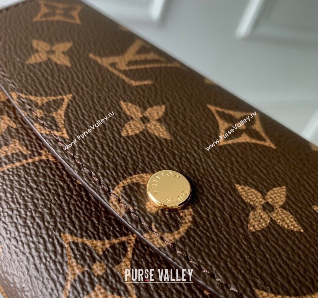 Louis Vuitton Emilie Wallet in Monogram Canvas/Burgundy M60697 2024 (KI-240717039)