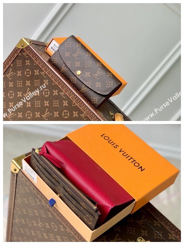 Louis Vuitton Emilie Wallet in Monogram Canvas/Fuchsia M60697 2024 (KI-240717041)