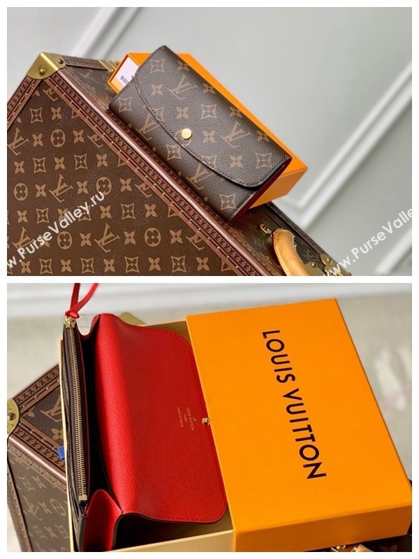 Louis Vuitton Emilie Wallet in Monogram Canvas/Red M60697 2024 (KI-240717043)