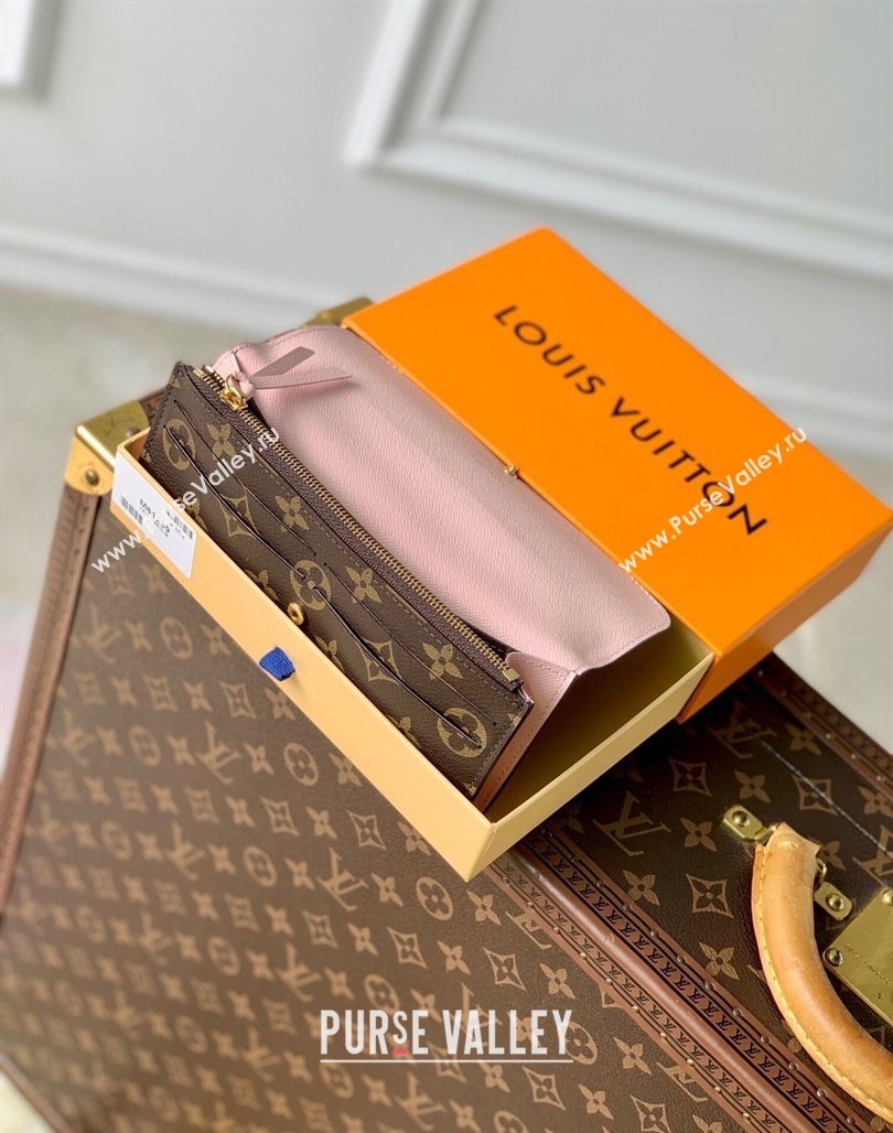 Louis Vuitton Emilie Wallet in Monogram Canvas/Light Pink M61289 2024 (KI-240717040)