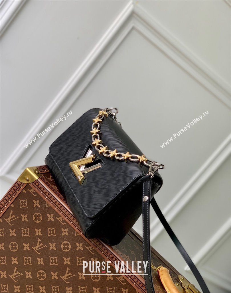 Louis Vuitton Twist MM Bag in Epi Leather with Monogram Flower M24044 Black 2024 (KI-240716067)