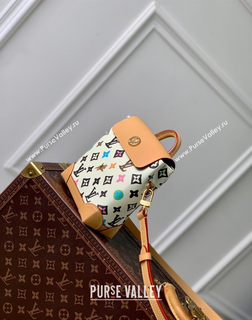 Louis Vuitton Nano Steamer Mini Bag in Monogram Craggy Canvas Vanilla White 2024 M83429 (KI-240716057)