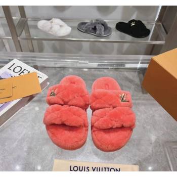 Louis Vuitton LV Sunset Platform Comfort Slides Sandal 3.5cm in Wool Pink 2024 0724001 (MD-240724070)