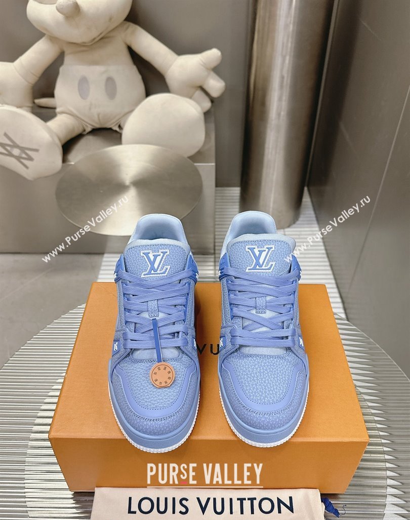 Louis Vuitton LV Trainer Maxi Sneakers in Synthetic Leather Blue 2024 (MD-240724087)