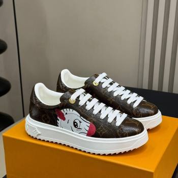 Louis Vuitton Time Out Sneakers in Patent Monogram Canvas with zebra and Dog Print 2024 (MD-240724098)