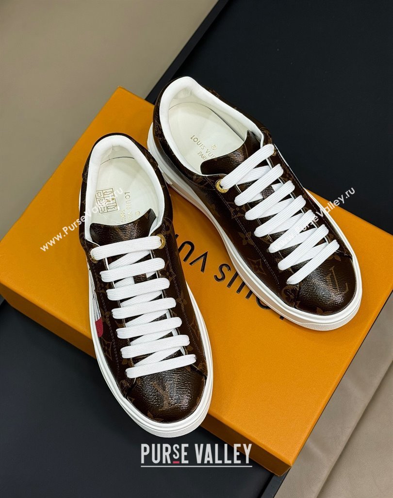 Louis Vuitton Time Out Sneakers in Patent Monogram Canvas with zebra and Dog Print 2024 (MD-240724098)