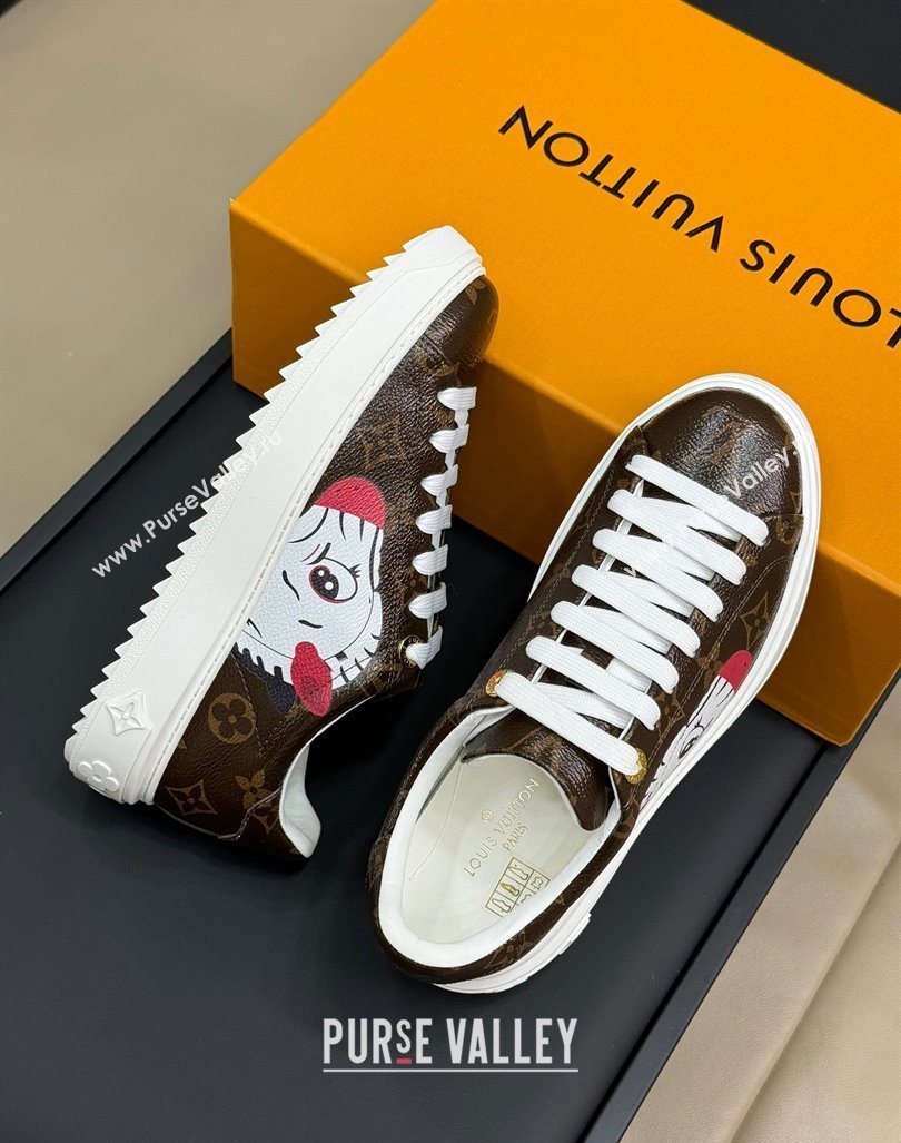 Louis Vuitton Time Out Sneakers in Patent Monogram Canvas with zebra and Dog Print 2024 (MD-240724098)