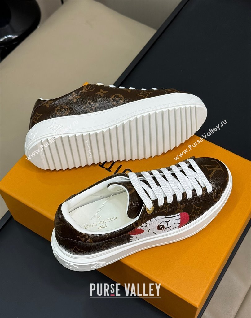 Louis Vuitton Time Out Sneakers in Patent Monogram Canvas with zebra and Dog Print 2024 (MD-240724098)