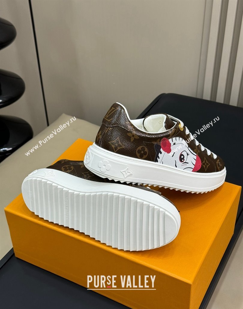 Louis Vuitton Time Out Sneakers in Patent Monogram Canvas with zebra and Dog Print 2024 (MD-240724098)