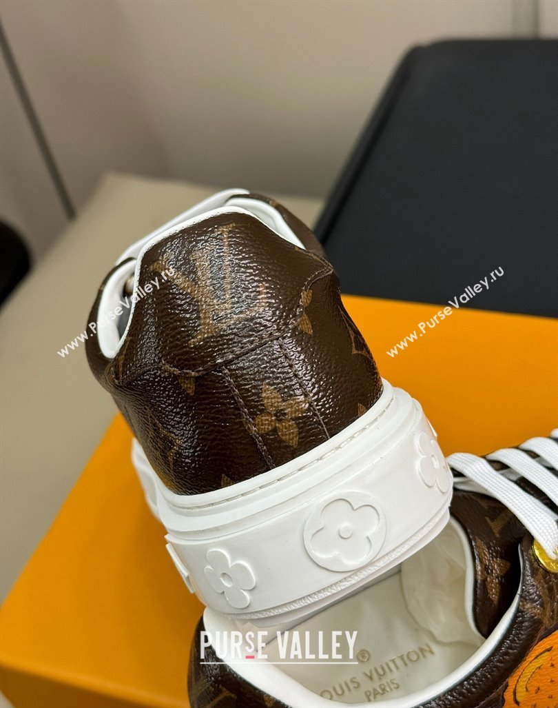 Louis Vuitton Time Out Sneakers in Patent Monogram Canvas with leopard print 2024 (MD-240724099)